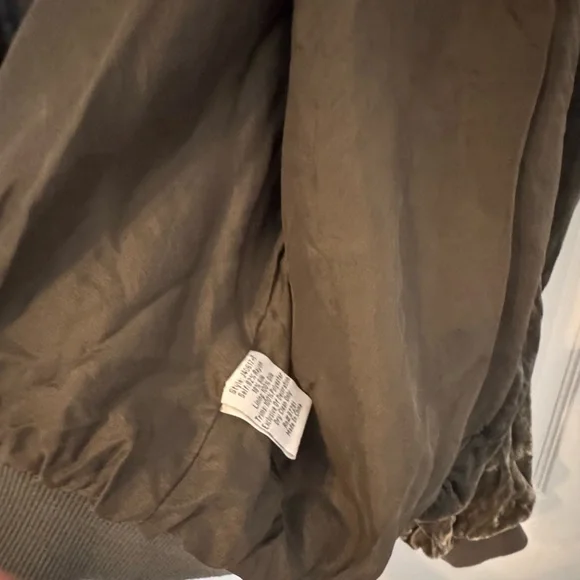 Johnny Was Olive Velvet Bomber Jacket with Floral Embroidery - Picture 5 of 5